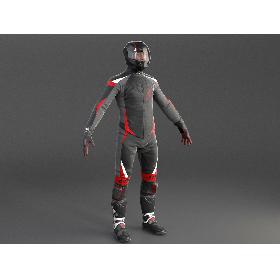 Biker Sport motorcycle rider 3D model